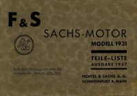 Sachs Motor 74 ccm Partlist 1931