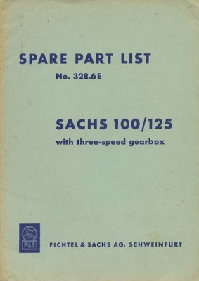Sachs 100 / 125 3-Gang Ersatzteilliste ca. 1960 e