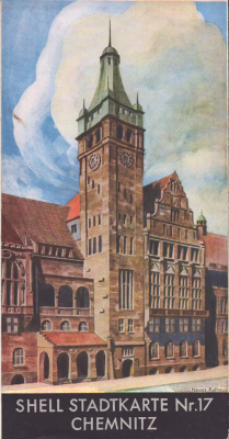 Shell Stadtkarte Nr. 17 Chemnitz 1930er Jahre