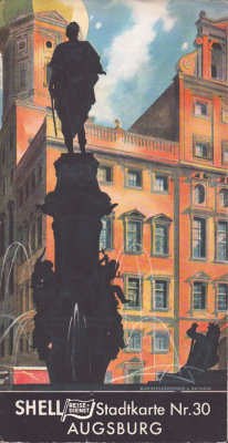 Shell Stadtkarte Nr. 30 Augsburg 1930er Jahre
