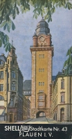 Shell Stadtkarte Nr. 43 Plauen 1930er Jahre