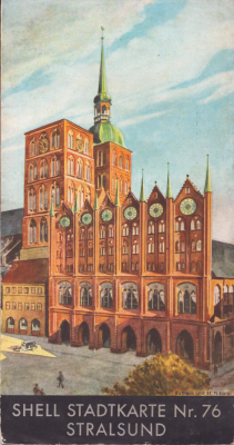 Shell Stadtkarte Nr. 76 Stralsund 1930er Jahre