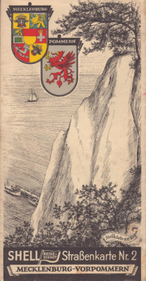 Shell Straßenkarte 2 Mecklenburg-Vorpommern 1930er Jahre