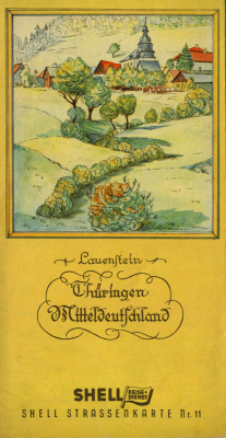 Shell Straßenkarte 11 Thüringen 1930er Jahre