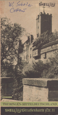 Shell Straßenkarte 11 Thüringen 1930er Jahre