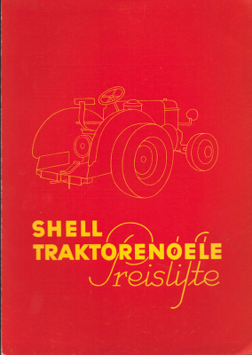 Shell Traktorenoele Preisliste 1930er Jahre
