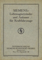 Siemens Lichtmagnetzünder und Anlasser für Kfz 6.1928