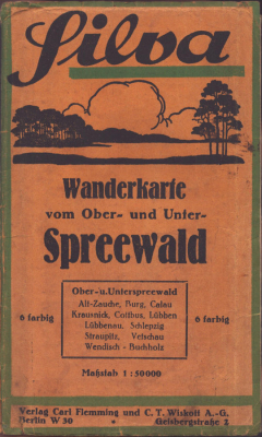 Silva Verlag Wanderkarte Ober- und Unter-Spreewald 1930er Jahre