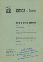 Simca pricelist 1966