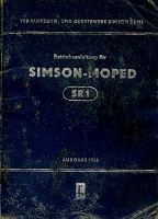 Simson SR 1 Bedienungsanleitung 6.1956