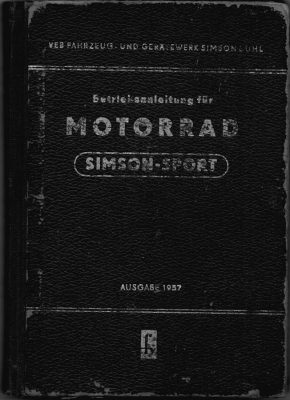 Simson Sport Bedienungsanleitung 1957