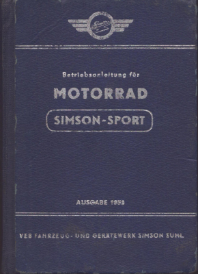 Simson Sport Bedienungsanleitung 1959