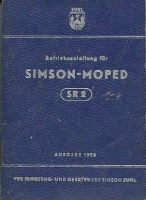 Simson SR 2 Bedienungsanleitung 1959