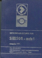 Simson Mofa 1 Bedienungsanleitung 1971