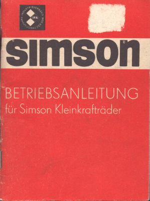 Simson Kleinkrafträder Bedienungsanleitung 1981