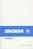 Skoda pricelist 9.1981