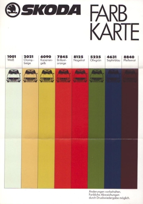 Skoda Farben ca. 1983