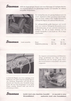 Preview: Staunau Kleinwagen K 400 / 750 Prospekt 1950er Jahre