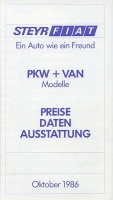 Steyr Fiat Preisliste 10.1986