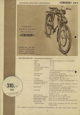 Stricker Fahrrad Programm 1950