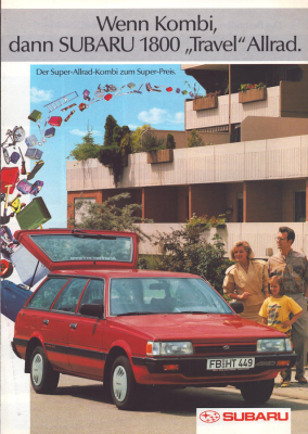 Subaru 1800 Travel Allrad Prospekt ca. 1990-1992
