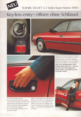 Subaru Legacy 2.2 Sedan/Super Station 4WD Prospekt 3.1991