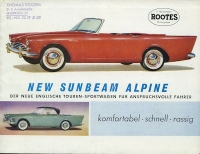 Sunbeam Alpine 1500 brochure ca. 1959