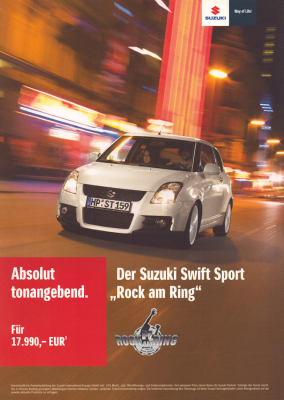 Suzuki Swift Sport „Rock am Ring“ Prospekt 2.2009