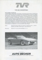 TVR 350i Convertible brochure 1980s