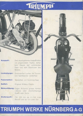 Preview: Triumph K 9 und K 11 Prospekt ca. 1930