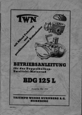 Triumph BDG 125 L Bedienungsanleitung 5.1955