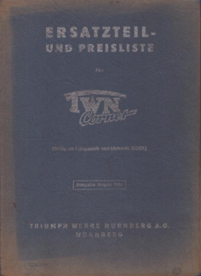 Triumph Cornet 200 Ersatzteilliste 8.1954