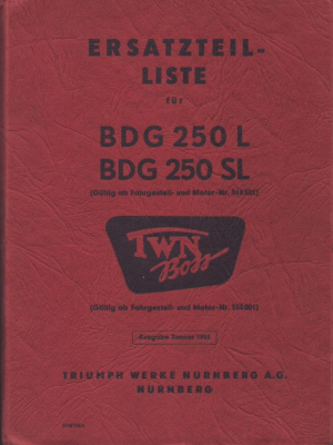 Triumph BDG 250 L / SL Ersatzteilliste 1.1955