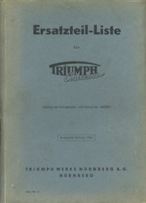 Triumph Contessa Ersatzteilliste 1956