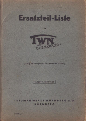 Triumph Contessa Ersatzteilliste 1.1956