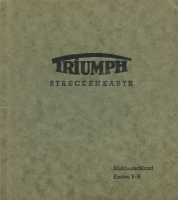 Triumph Streckenkarte 5-8 Sueddeutschland 1950er Jahre