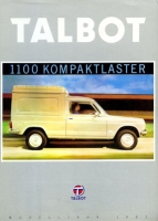 Talbot 1100 commercial vehicles brochure 1982