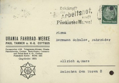 Urania Schreiben 1928