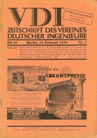 VDI Zeitschrift des Vereines deutscher Ingenieure 1936 Heft 7