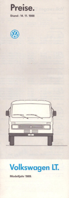 VW LT Preisliste 11.1988