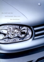 VW Golf 4 / Variant Special pricelist 11.2001