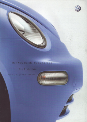 VW New Beetle Generation Preisliste 1.2002