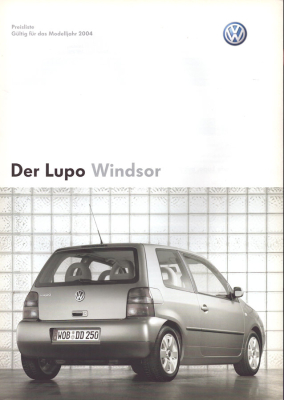 VW Lupo Windsor Preisliste 12.2003