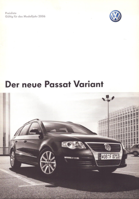 VW Passat B 6 Variant Preisliste 7.2005