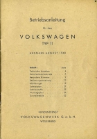 VW Käfer owner`s manual 8.1948