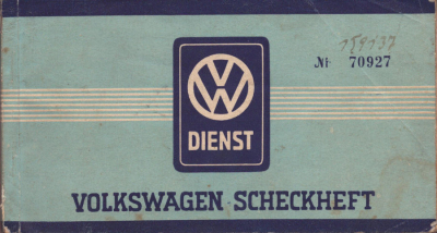 VW Käfer Scheckheft 11.1949