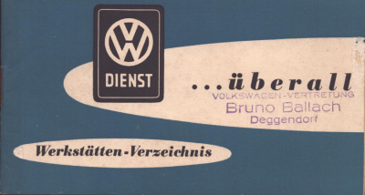 VW Dienst Werkstätten-Verzeichnis 10.1952