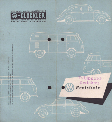 VW Preisliste 8.1955