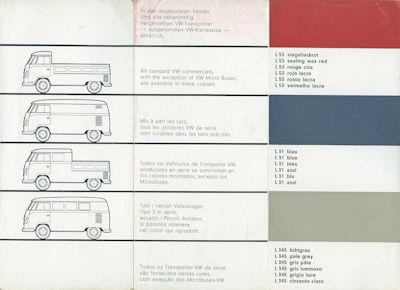 Preview: VW T 1 Farben ca. 1962