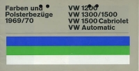 VW Käfer Farben und Polsterbezüge 1969/70